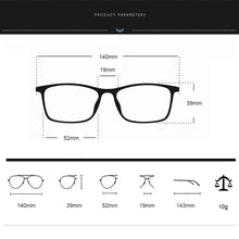 Load image into Gallery viewer, 52-19-143 Korea Square TR90 Glasses Frames for Myopia Prescription ,Unisex Plastic Titanium Hyperopia Eyeglasses Frame FK118