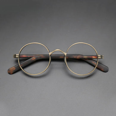 Vintage Acetate Glasses Frame Men Round Myopia Optical Prescription Titanium Eyeglasses Frame Women Korean Luxury Small Eyewear