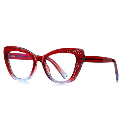 52mm    Anti Blue Light Computer Glasses TR  Women Big Frame Cat Eye  Frame  Eyeglasses pc girls glasses   2183