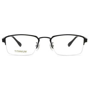 52mm Pure Titanium Glasses Frame Men Square Eyewear  Half Optical Prescription Eyeglasses Frames 69793