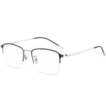 Load image into Gallery viewer, 52mm Ultra pure titanium half frame square eyeglass frame for men and women anti blue prescription eyeglass frame 39011