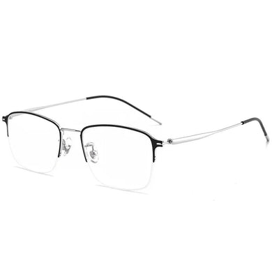 52mm Ultra pure titanium half frame square eyeglass frame for men and women anti blue prescription eyeglass frame 39011