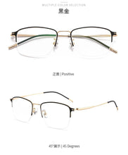 Load image into Gallery viewer, 52mm Ultra pure titanium half frame square eyeglass frame for men and women anti blue prescription eyeglass frame 39011