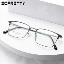 Load image into Gallery viewer, 53-18-145 Titanium Alloy Square Men&#39;s Business Glasses Frame for Myopia &amp; Hyperopia Prescription Optical Glass Frames F7002