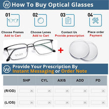 Load image into Gallery viewer, 53-18-145 Titanium Alloy Square Men&#39;s Business Glasses Frame for Myopia &amp; Hyperopia Prescription Optical Glass Frames F7002