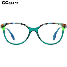 Load image into Gallery viewer, 53152 Retro Cat Eye Acetate Patterns Glasses Frame Green Can Be Matched with Optical Lenses