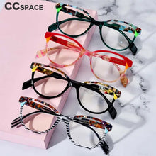 Load image into Gallery viewer, 53152 Retro Cat Eye Acetate Patterns Glasses Frame Green Can Be Matched with Optical Lenses
