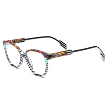 Load image into Gallery viewer, 53152 Retro Cat Eye Acetate Patterns Glasses Frame Green Can Be Matched with Optical Lenses