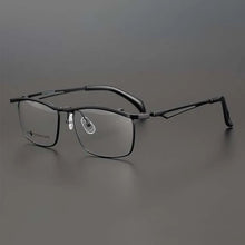 Load image into Gallery viewer, 53227 Retro Pure Titanium Square Flip Men Women Glasses Frame Ultra-light Material Large Frame Hollow Lge Prescription Mirror