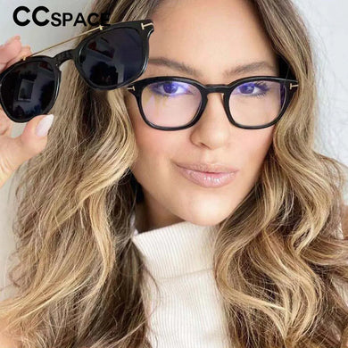 53375 Square Anti Blue Light Glasses Frames Polarized Sunglasses With Magnetic Clip Men Women  Computer Eyeglasses
