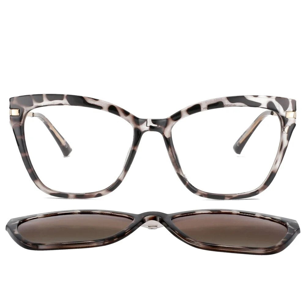 53684 TR90 Anti Blue Light Glasses Frames Polarized Flip-on Sunglasses Men Women Computer Eyeglasses