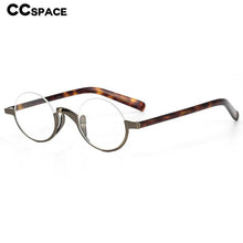 Load image into Gallery viewer, 53703 Vintage Pure Titanium Round Half Frame Glasses Frame Men Women Small Frame Acetate Temples Prescription Glasses