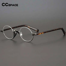 Load image into Gallery viewer, 53703 Vintage Pure Titanium Round Half Frame Glasses Frame Men Women Small Frame Acetate Temples Prescription Glasses