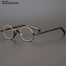 Load image into Gallery viewer, 53703 Vintage Pure Titanium Round Half Frame Glasses Frame Men Women Small Frame Acetate Temples Prescription Glasses