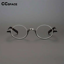 Load image into Gallery viewer, 53703 Vintage Pure Titanium Round Half Frame Glasses Frame Men Women Small Frame Acetate Temples Prescription Glasses