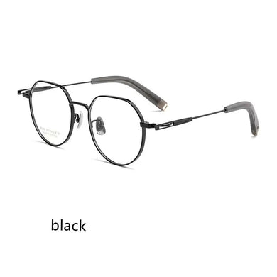 53mm  Fashion Glasses Women's Comfortable Vintage Polygon Pure Titanium Eyewear Prescription Eyeglasses Frame For Men 2102P