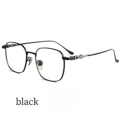 53mm   Glasses Women's Comfortable Vintage Polygon Pure Titanium Eyewear Prescription Eyeglasses Frame For Men 121215