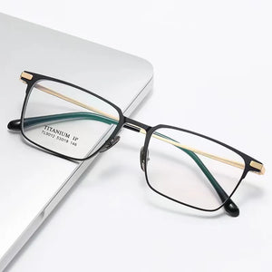 53mm Men Full Rim Aluminium Magnesium Eyeglasses Frame Classic Rectangular Glasses Frame For Prescription Lenses 9012