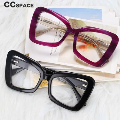 54066 Anti Blue Light Oversized High Grade Handmade Acetate Glasses Frames Women Retro Butterfly Shape Computer Eyeglasses