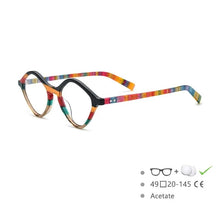 Load image into Gallery viewer, 54564 Retro Cat Eye Color Stripe Acetate Optical Glasses Frames Men Women Glasses