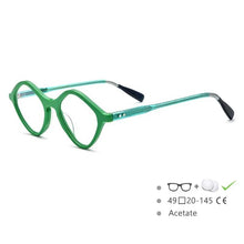 Load image into Gallery viewer, 54564 Retro Cat Eye Color Stripe Acetate Optical Glasses Frames Men Women Glasses