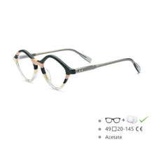 Load image into Gallery viewer, 54564 Retro Cat Eye Color Stripe Acetate Optical Glasses Frames Men Women Glasses