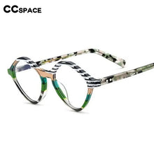 Load image into Gallery viewer, 54564 Retro Cat Eye Color Stripe Acetate Optical Glasses Frames Men Women Glasses