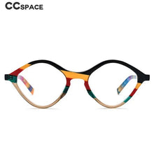 Load image into Gallery viewer, 54564 Retro Cat Eye Color Stripe Acetate Optical Glasses Frames Men Women Glasses
