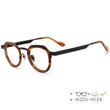 Load image into Gallery viewer, 54633 High-Grade Plate Pure Titanium Glasses Frame Round Glasses Frame Ultra-Light Unisex Optical Lenses Eyeglass