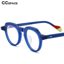 Load image into Gallery viewer, 54702 Round Retro Acetate Optical Glasses Frames Men Women Splicing Glasses Prescription Frame