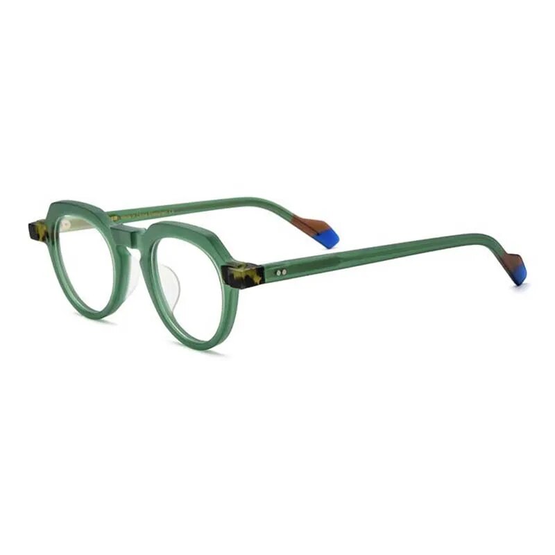 54702 Round Retro Acetate Optical Glasses Frames Men Women Splicing Glasses Prescription Frame