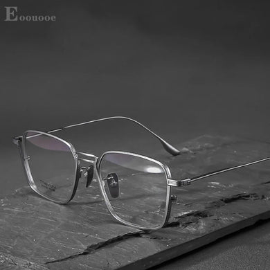 54mm Men’s Eyeglasses Pure Titanium Quality Square Myopia Hyperopia Eyewear Reading Glasses Anti Reflective 45mm High Full Frame