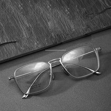 Load image into Gallery viewer, 54mm Men’s Eyeglasses Pure Titanium Quality Square Myopia Hyperopia Eyewear Reading Glasses Anti Reflective 45mm High Full Frame