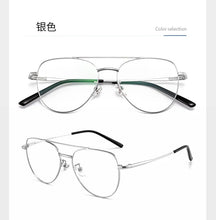 Load image into Gallery viewer, 54mm Ultra pure titanium full frame circular glasses frame for men and women anti blue light prescription glasses frame 9031