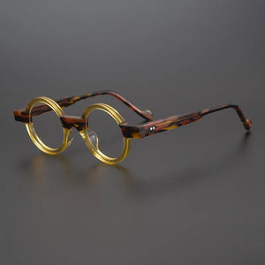 55104 Round Small Frame Colored Plate Glasses Frame Men's and Women's Retro Style Steampunk Glasses Prescription Glasses