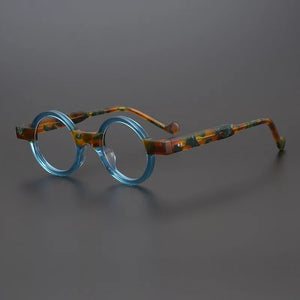 55104 Round Small Frame Colored Plate Glasses Frame Men's and Women's Retro Style Steampunk Glasses Prescription Glasses