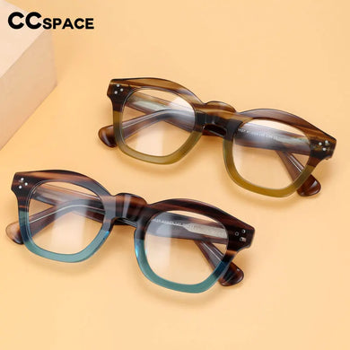 55352 Acetate Optical Glasses Frames Men Women Brand Designer Handmade Two Color Splicing Leopard Eyeglasses