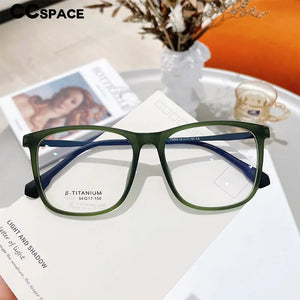 55521 Vintage Men's Pure Titanium Glasses Frame Transparent Women's Matte Black Square Ultra Light Computer Glasses
