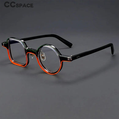 55589 Vintage Acetate Optical Glasses Frames Men Women Two Color Splicing Prescription Eyeglasses