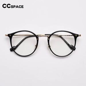 55697 Retro Round Plastic Titanium Men Glasses Frame  Women Transparent Computer Prescription Eyewear