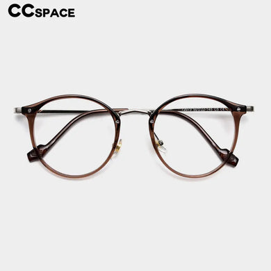 55697 Retro Round Plastic Titanium Men Glasses Frame  Women Transparent Computer Prescription Eyewear