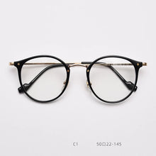 Carica l&#39;immagine nel visualizzatore di Gallery, 55697 Retro Round Plastic Titanium Men Glasses Frame  Women Transparent Computer Prescription Eyewear