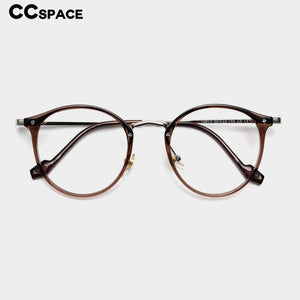 55697 Retro Round Plastic Titanium Men Glasses Frame  Women Transparent Computer Prescription Eyewear