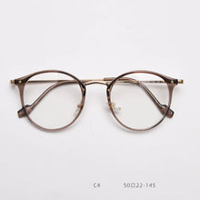 Carica l&#39;immagine nel visualizzatore di Gallery, 55697 Retro Round Plastic Titanium Men Glasses Frame  Women Transparent Computer Prescription Eyewear