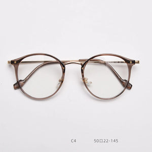 55697 Retro Round Plastic Titanium Men Glasses Frame  Women Transparent Computer Prescription Eyewear