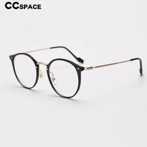 55697 Retro Round Plastic Titanium Men Glasses Frame  Women Transparent Computer Prescription Eyewear