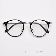 Carica l&#39;immagine nel visualizzatore di Gallery, 55697 Retro Round Plastic Titanium Men Glasses Frame  Women Transparent Computer Prescription Eyewear
