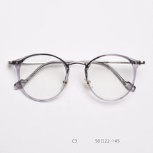 Carica l&#39;immagine nel visualizzatore di Gallery, 55697 Retro Round Plastic Titanium Men Glasses Frame  Women Transparent Computer Prescription Eyewear