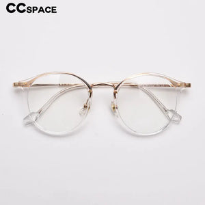 55697 Retro Round Plastic Titanium Men Glasses Frame  Women Transparent Computer Prescription Eyewear