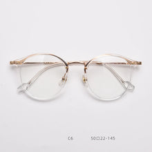 Carica l&#39;immagine nel visualizzatore di Gallery, 55697 Retro Round Plastic Titanium Men Glasses Frame  Women Transparent Computer Prescription Eyewear